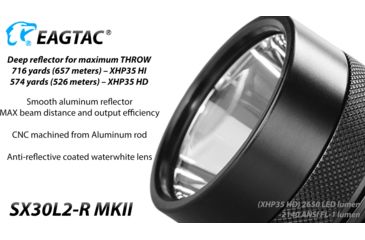 Image of EAGTAC SX30L2-R MK II Flashlight, XHP35 HD CW LED, 2000lm, Black, Medium 4135