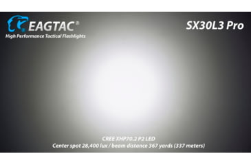 Image of EAGTAC SX30L3 Pro Flashlight, XHP70.2 CW LED, 4350lm, Black, SX30L3-XHP702-PRO-CW
