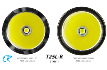 Image of EAGTAC T25L-R Base Flashlight, XHP35 HI NW LED, 1750lm, Black, T25LR-XHP35-HI-BASE-NW