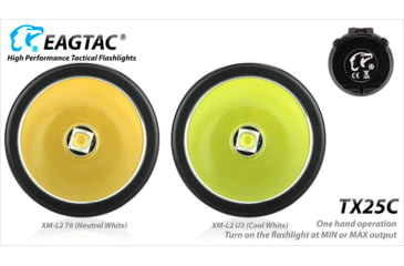 Image of EAGTAC TX25C Flashlight, XM-L2 U2 NW LED, 567lm, Black, TX25C-XML2-BASE-NW