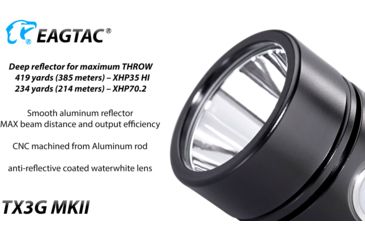 Image of EAGTAC TX3G MKII Base Flashlight, XHP70.2 CW LED, 3550lm, Black, Medium 4269