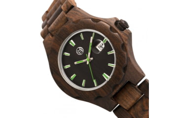 Image of Earth Wood Gila Bracelet Watch w/Magnified Date, Dark Brown, One Size, ETHEW3302