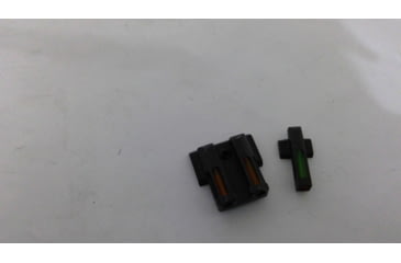 Image of USED HiViz Litewave H3 Tritium/Litepipe Sight Set, S&amp;W Shield 9mm, S&amp;W .40, S&amp;W .45, Black, Green/Orange Litepipes w/ Orange Front Ring, MPSN621, EDEMO2, Condition Like New, Inspect and Rebox