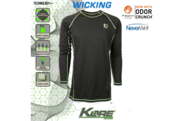 Image of Element Outdoors Kore Series Lightweight Long-Sleeve Shirt - Mens, BLACK, 4X-Large, KS-LLS-4XL-BK