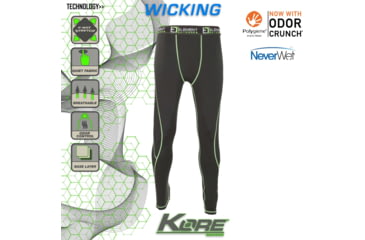 Image of Element Outdoors Kore Series Lightweight Long Underwear - Mens, BLACK, Large, KS-LLU-L-BK