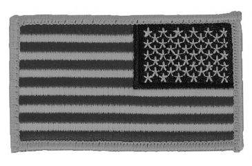 Image of Elite Survival Systems US Flag Patches - Reverse Orientation, Black/Gray, 3.5in x 2in ID-US-108