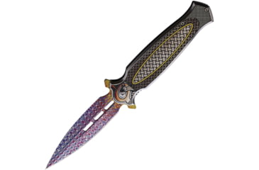 Image of ElitEdge Dagger Spectrum A/O Folding Knife, 4.75in Closed, 3.75in, Spectrum False Edge Stainless Blade, Stainless Handle, 10-A37RBD