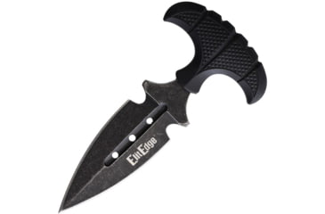 Image of ElitEdge Push Dagger SW Knife, 5.63in Overall, 3in Black Stonewash Double Edge Stainless Dagger Blade, Black Nylon Handle, Nylon Sheath, 20-641SW