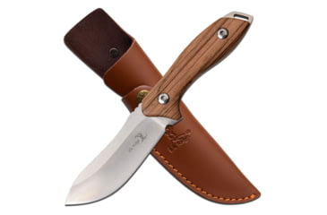 Image of Elk Ridge Drop Point Fixed Blade Knife, 4 in, 3Cr13 Stainless Steel Stainless Steel, Zebra Wood, ER-200-03D