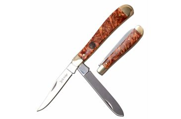 Image of Elk Ridge ER-954BR Manual Folding Knife, 3in, 3CR13 Stainless Steel, Spey, Steel Blade, Nickle/Resin, ER-954BR