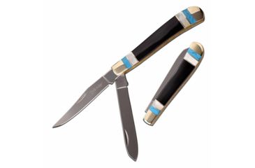 Image of Elk Ridge ER-954MSC Manual Folding Knife, 3in, 3CR13 Stainless Steel, Spey, Steel Blade, Nickle/Pearl/Black, ER-954MSC