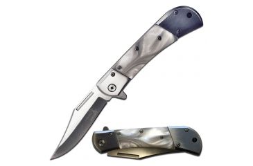 Image of Elk Ridge Folding Blade, 3.75in, Stainless Steel Blade, Simulated Mother Of Pearl Resin Handle ER-A009WP