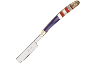 Image of Elk Ridge Folding Razor Red White Blue Folding Knife, 3Cr13 stainless blade, Red, white, and blue synthetic handle, ER-955AF