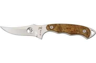 Image of Elk Ridge Hunter Fixed Blade Knife, 3.375in, Stainless Blade, Burl Wood Handle ER059