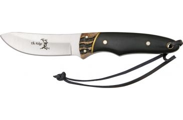 Image of Elk Ridge Hunter Fixed Blade Knife 3.625in, 3.375in, Upswept Blade, Black Wood Handle ER088