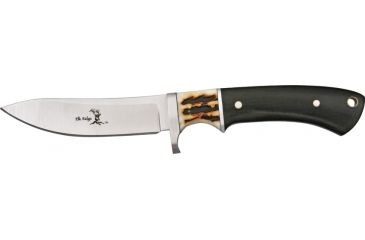 Image of Elk Ridge Hunter Fixed Blade Knife, 3.875in, Stainless Blade, Black Wood Handle ER087
