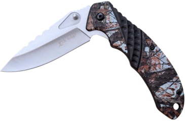 Image of Elk Ridge Linerlock A/O Folding Knife, 3.5 satin finish 3Cr13 stainless blade, Camo textured aluminum handle, ER-A967CA
