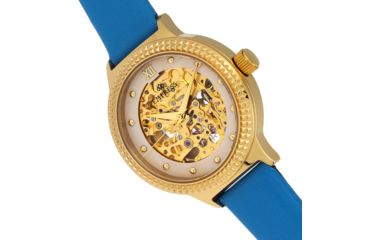 Image of Empress Alice Automatic MOP Skeleton Dial Leather-Band Watch, Blue, One Size, EMPEM3204