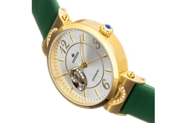 Image of Empress Alouette Automatic Semi-Skeleton Leather-Band Watch, Green - Womens, EMPEM3403