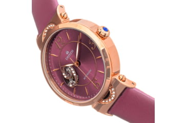 Image of Empress Alouette Automatic Semi-Skeleton Leather-Band Watch, Pink - Womens, EMPEM3406
