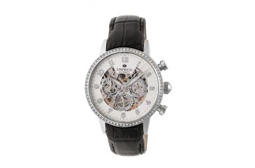 Image of Empress Beatrice Leather Band Watch, Silver/Black EMPEM2001
