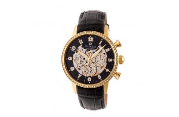 Image of Empress Beatrice Leather Band Watch, Black/Black EMPEM2004