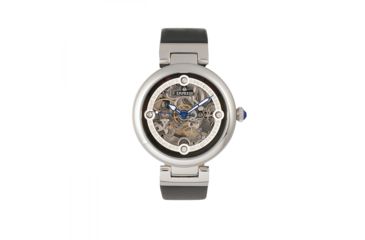 Image of Empress Adelaide Automatic Skeleton Leather-Band Watch, Black, EMPEM2504