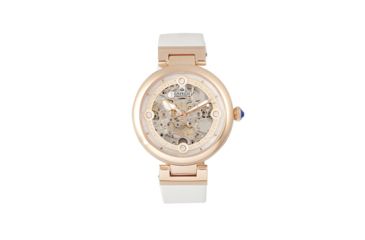 Image of Empress Adelaide Automatic Skeleton Leather-Band Watch, White, EMPEM2507