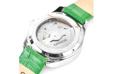 Image of Empress Messalina MOP Leather-Band Watch w/Date, Green, EMPEM2402