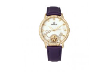 Image of Empress Quinn Semi-Skeleton Dial Leather-Band Watch, Purple, EMPEM2705