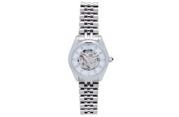 Image of Empress Magnolia Automatic MOP Skeleton Dial Bracelet Watch - Womens, Silver, One Size, EMPEM3601