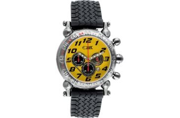 Image of Equipe E110 Balljoint Mens Watch - Silver Case, Yellow Dial, Rubber Strap