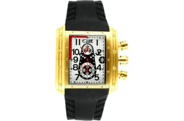 Image of Equipe E404 Big Block Mens Watch - Gold Case, White Dial, Black Strap