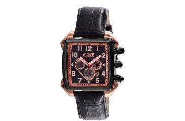 Image of Equipe E506 Bumper Mens Watch - Leather Strap, Black Bezel, Rosegold Case