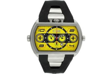 Image of Equipe E917 Dash Xxl Mens Watch - Silver Bezel, Yellow Dial w/ Black Circle