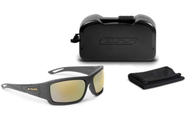Image of ESS Craftsman Credence Sunglasses, Carbon Gray Frame, Mirrored Brass Lens, Medium/Large, EE9015-19