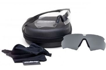 Image of ESS Crossbow Suppressor 2X Eyeshields Safety Glasses, Black w/ Clear &amp; Smoke Lenses 740-0451