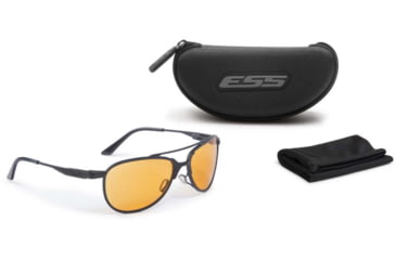 Image of ESS inVINCEible Aviator Sunglasses, Black/HD Orange Rust, Medium, EE4062-02