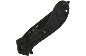 Image of ETE Wortac Linerlock A/O Folding Knife, 6in Closed, 4in Black Titanium Finish D2 Tool Steel Modified Clip Point Blade, Black G10 Handle, 7.8Oz, Designed By Kelly Worden, ETEK1600