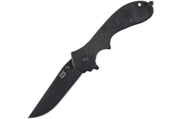 Image of ETE Wortac Linerlock A/O Folding Knife, 6in Closed, 4in Black Titanium Finish D2 Tool Steel Modified Clip Point Blade, Black G10 Handle, 7.8Oz, Designed By Kelly Worden, ETEK1600