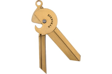 Image of Everyman Porter Key Knife 2.0 Brass Folding Knife, 1.25in Blade, Brass Handle, One-Piece Construction, Click Lock Blade, Dual Layer Bottle Opener, Groove Grip Blade Pull, Reinforced Keyring, EMPKKB