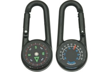 Image of Explorer Carabiner Compass w/ Black Face and thermometer EXP17
