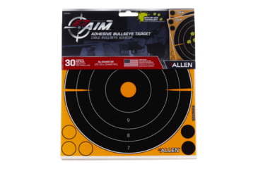 Image of EZ-Aim Allen Adhesive Splash Bullseye Target, 30 Pack, Orange, 8X8, 15221