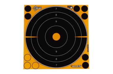 Image of EZ-Aim Allen Adhesive Splash Bullseye Target, 30 Pack, Orange, 8X8, 15221