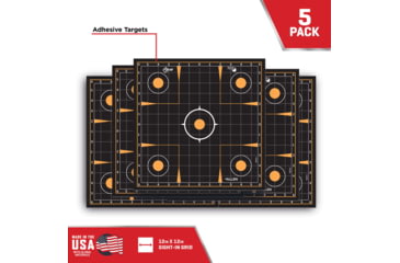 Image of EZ-Aim Allen Reactive Sight Grid Paper Shooting Target, 12x12in, 10-Pack, Black/Orange, 15314-10