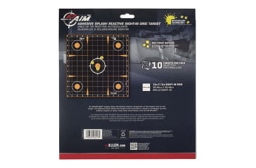 Image of EZ-Aim Allen Reactive Sight Grid Paper Shooting Target, 12x12in, 10-Pack, Black/Orange, 15314-10