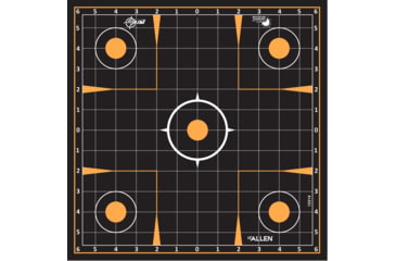 Image of EZ-Aim Allen Reactive Sight Grid Paper Shooting Target, 12x12in, 10-Pack, Black/Orange, 15314-10