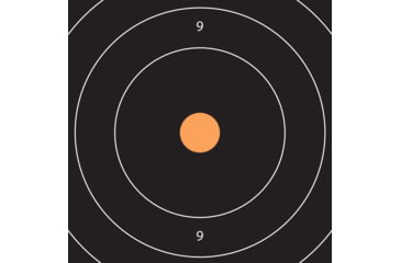 Image of EZ-Aim Allen Splash Reactive Adhesive Paper Bullseye Shooting Targets, 12x12in, 10-Pack, Black/Orange, 15317-10
