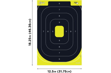Image of EZ-Aim Non-Adhesive Paper Splash Shooting Targets, IPSC Silhouette, 8-Pack, Black/Chartreuse, 12 in x 18 in, 15372
