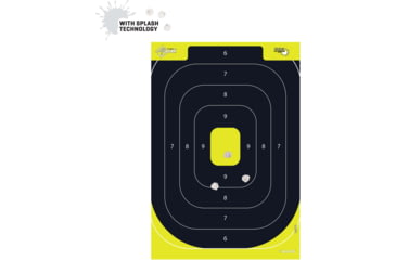 Image of EZ-Aim Non-Adhesive Paper Splash Shooting Targets, IPSC Silhouette, 8-Pack, Black/Chartreuse, 12 in x 18 in, 15372